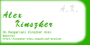 alex kinszker business card